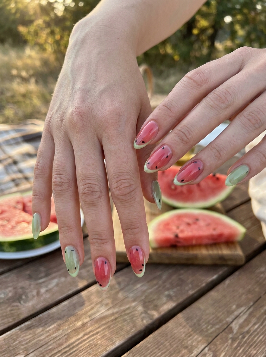 Watermelon Jelly Nails